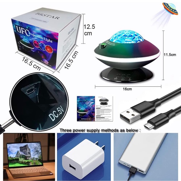 New - Rotating LED Galaxy Light Projector Dream Lamp Skylight Nightlight (White) - Picture 6 of 7